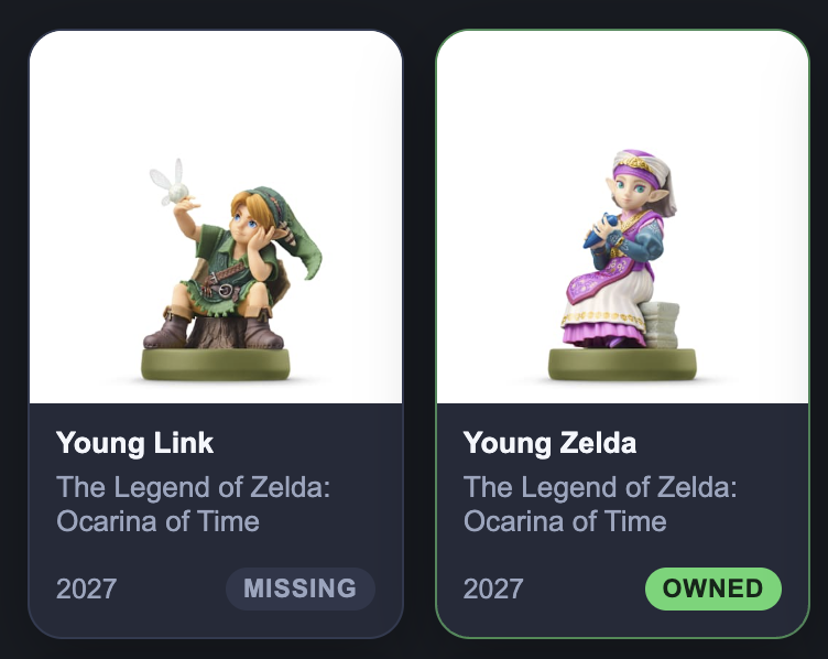 Screenshot of Amiibo Tracker